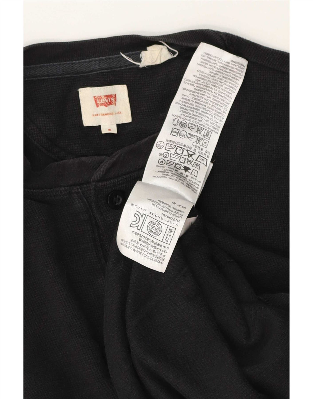 Levi's Mens Top Long Sleeve Small Black Cotton