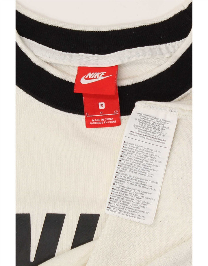 Nike Womens Graphic Sweatshirt Jumper UK 10 Small White Colourblock