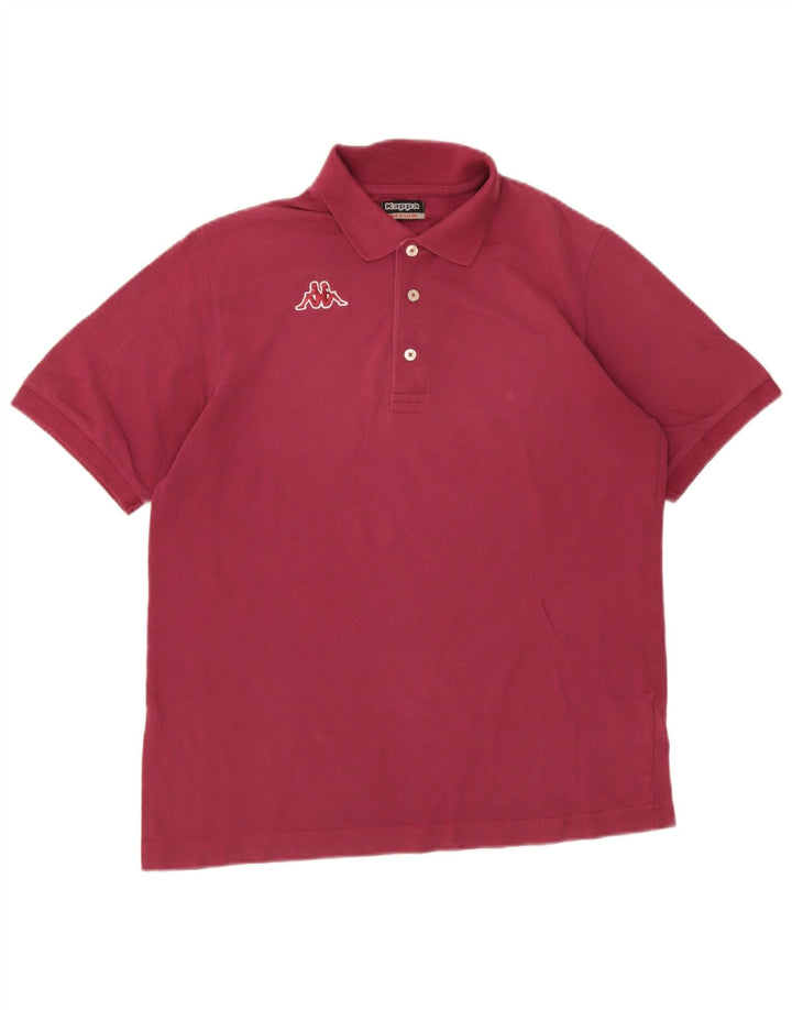 Kappa Mens Polo Shirt Medium Burgundy Cotton