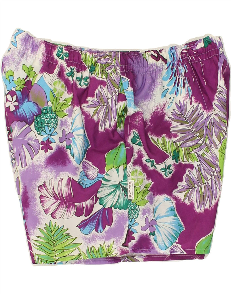 VINTAGE Mens Swimming Shorts IT 50 Large Purple Floral | Vintage Vintage | Thrift | Second-Hand Vintage | Used Clothing | Messina Hembry 