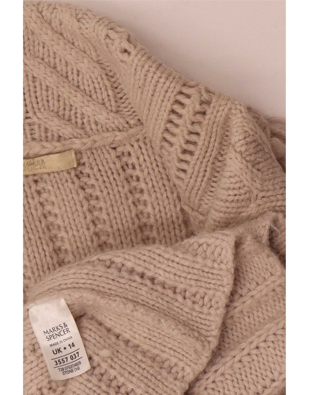 Marks & Spencer Womens Cardigan Sweater UK 14 Large Grey Acrylic