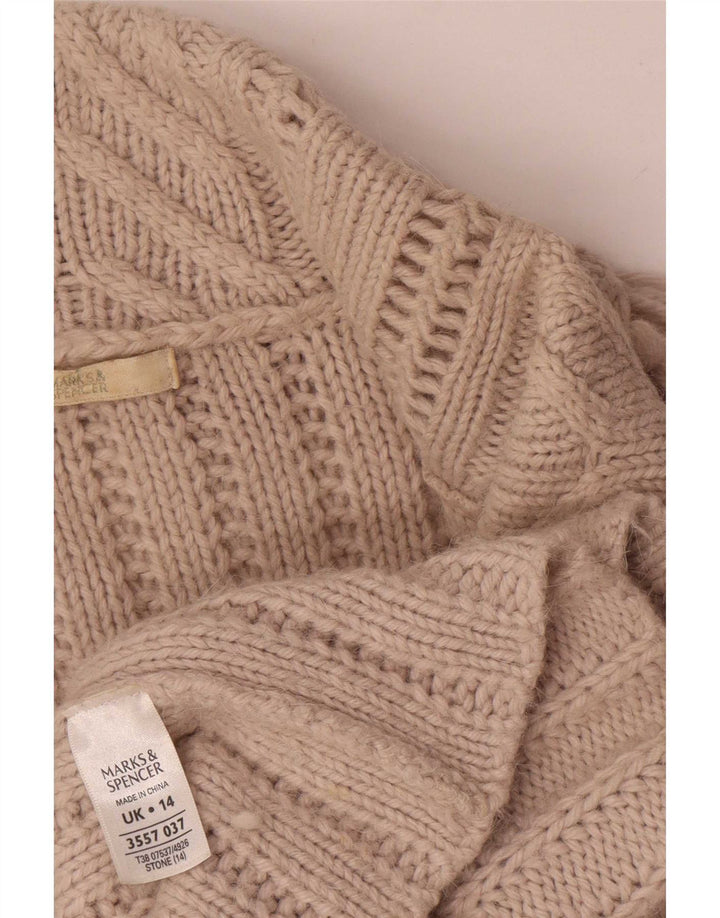 Marks & Spencer Womens Cardigan Sweater UK 14 Large Grey Acrylic
