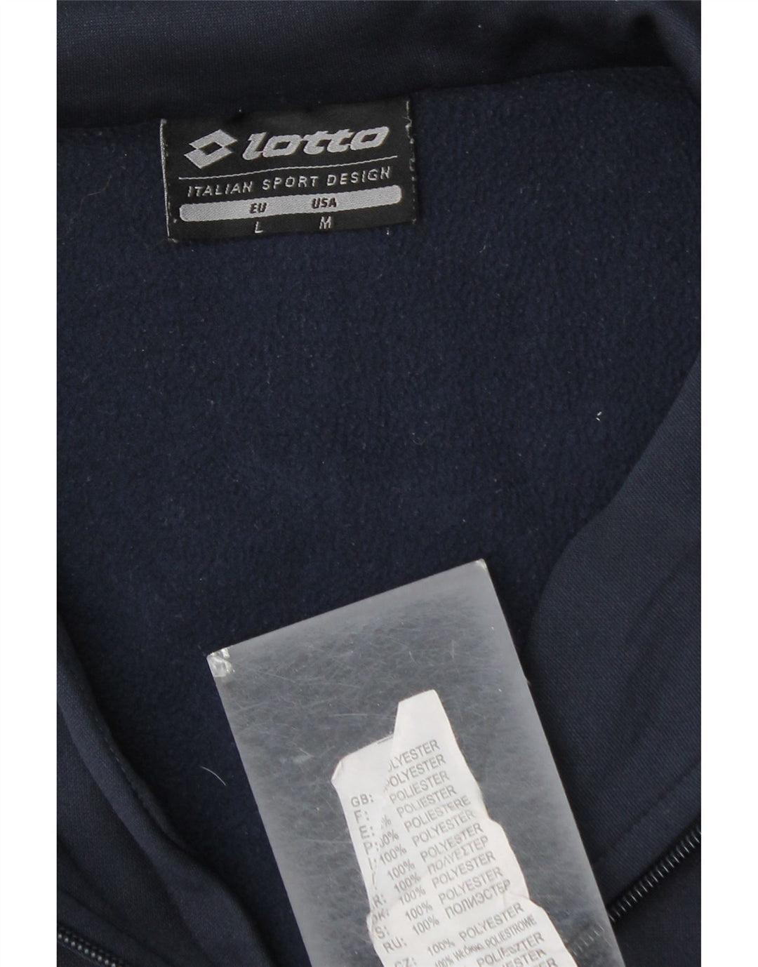 Lotto Mens Graphic Zip Neck Pullover Tracksuit Top Medium Navy Blue