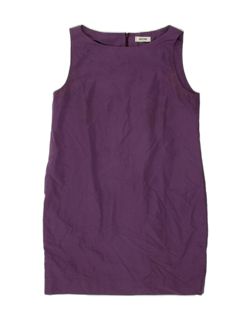 MOSCHINO Womens Sleeveless Sheath Dress UK 10 Small Purple Cotton | Vintage Moschino | Thrift | Second-Hand Moschino | Used Clothing | Messina Hembry 