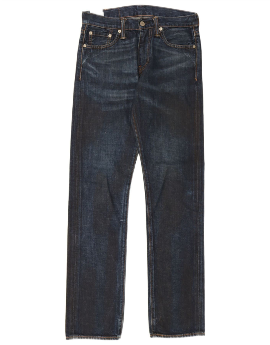 Levi's Mens 504 Straight Jeans W28 L32 Navy Blue Cotton