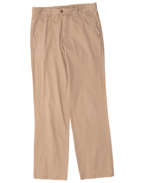 Gant Mens Straight Suit Trousers W33 L34 Beige Cotton