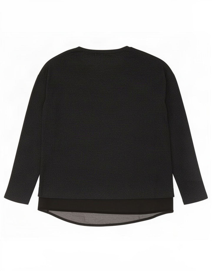 Zara Womens Oversized Top Long Sleeve UK 10 Small Grey Colourblock