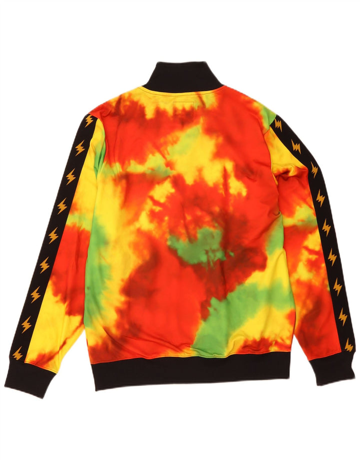 Guess Mens Tracksuit Top Jacket Medium Multicoloured Tie Dye Polyester