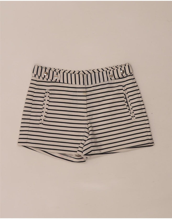 Zara Womens Regular Casual Shorts XS W28 White Striped