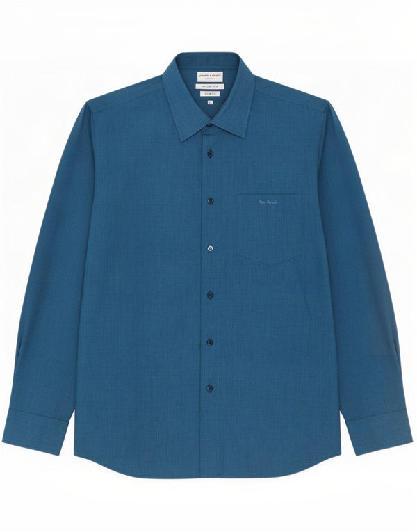 Pierre Cardin Mens Slim Fit Shirt XL Blue Cotton