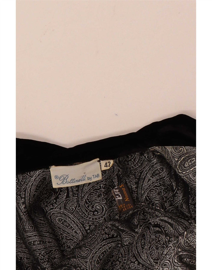 Vintage Womens Cardigan Top IT 42 Medium Silver Paisley Silk
