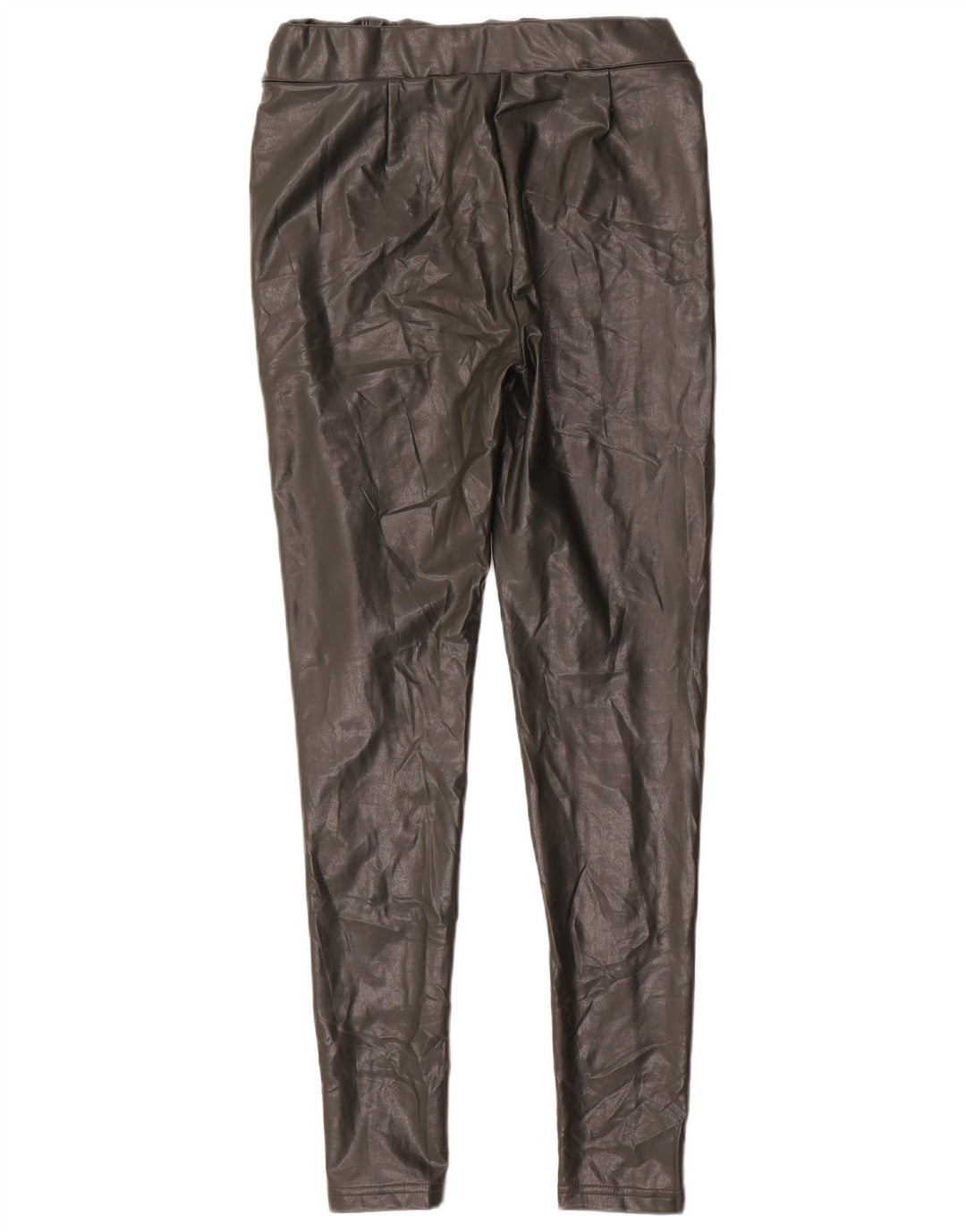 Marks & Spencer Womens Faux Leather Leggings UK 12 Medium Green