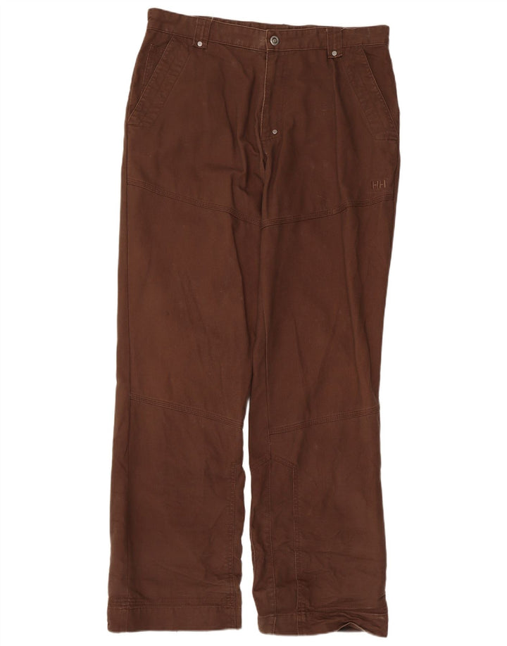 Helly Hansen Mens Straight Chino Trousers W34 L32 Brown Cotton