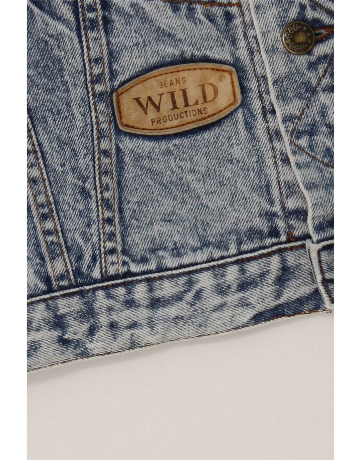 Wild Mens Denim Jacket UK 38 Medium Blue Cotton