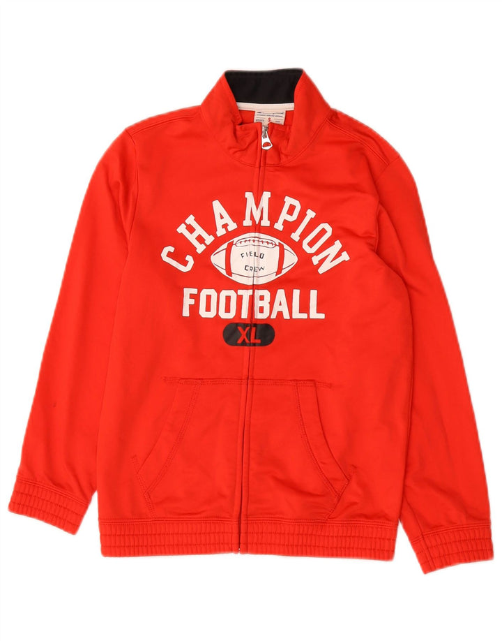 Champion Boys Graphic Tracksuit Top Jacket 7-8 Years Small Red Polyester