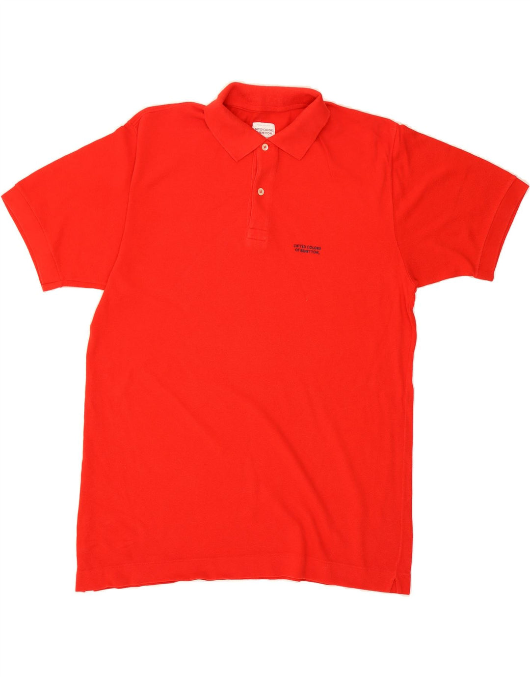 BENETTON Mens Polo Shirt Large Red Cotton Vintage Benetton and Second-Hand Benetton from Messina Hembry 