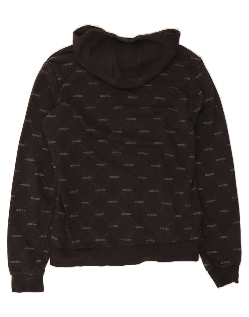 ADIDAS Mens Graphic Hoodie Jumper Small Black Cotton Vintage Adidas and Second-Hand Adidas from Messina Hembry 