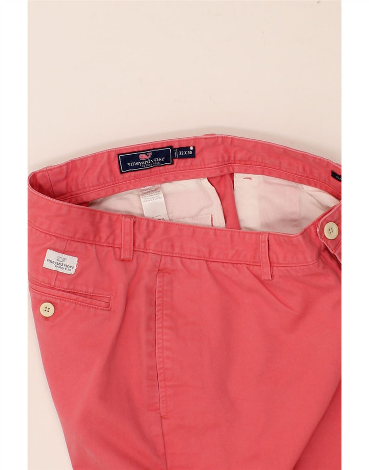 VINEYARD VINES Womens Straight Chino Trousers W32 L24 Pink Cotton Vintage Vineyard Vines and Second-Hand Vineyard Vines from Messina Hembry 