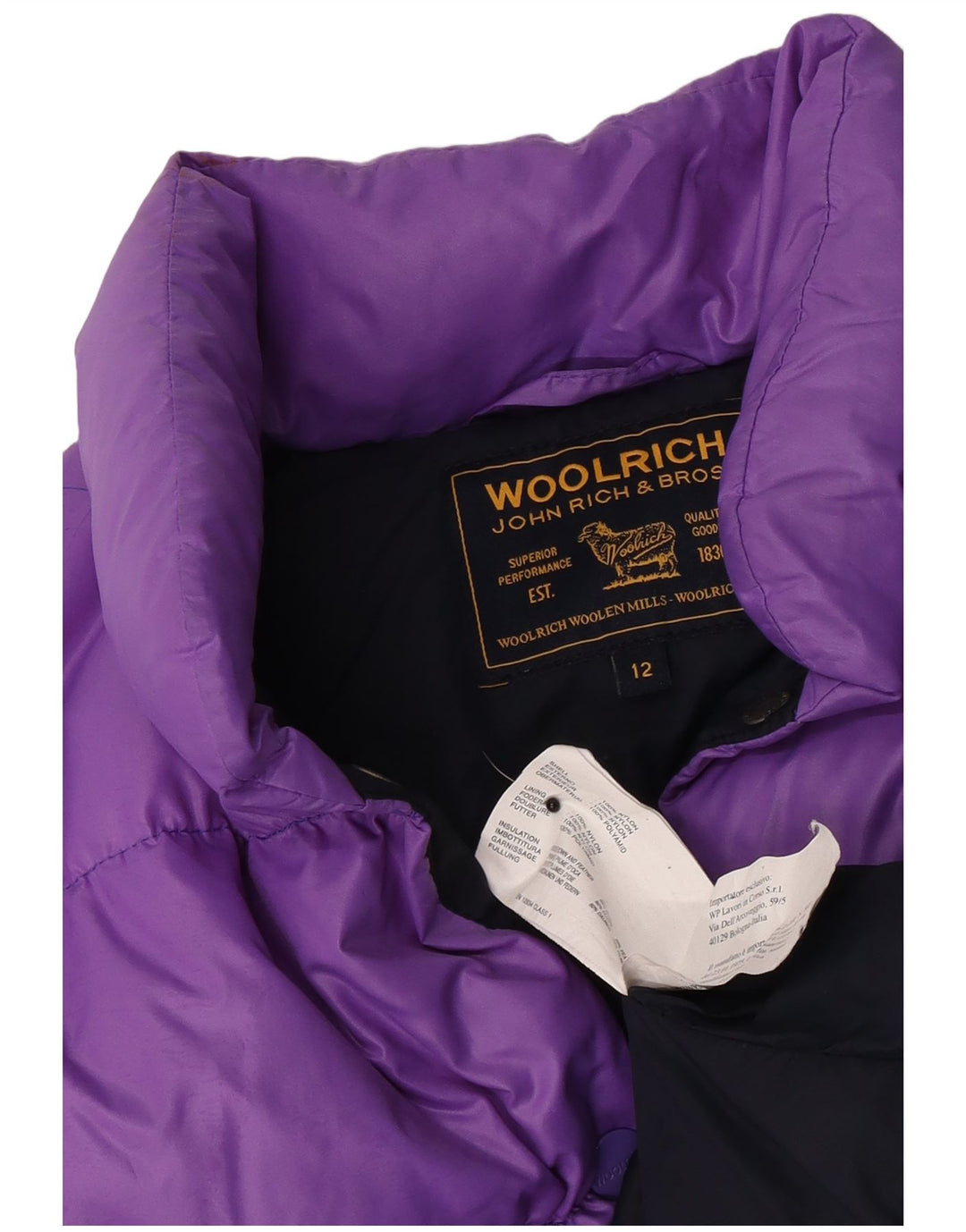 Woolrich Girls Padded Jacket 11-12 Years Purple Nylon