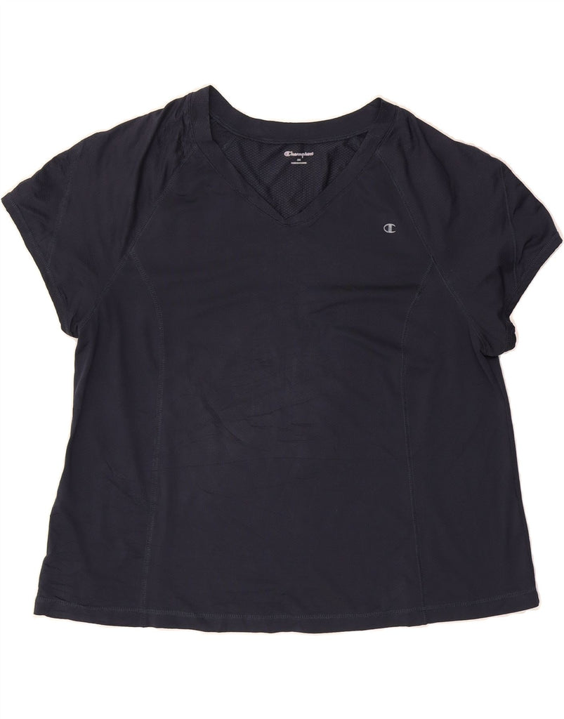 CHAMPION Womens T-Shirt Top UK 20 2XL Navy Blue Vintage Champion and Second-Hand Champion from Messina Hembry 