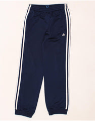 ADIDAS Boys Tracksuit Trousers Joggers 11-12 Years  Navy Blue Polyester