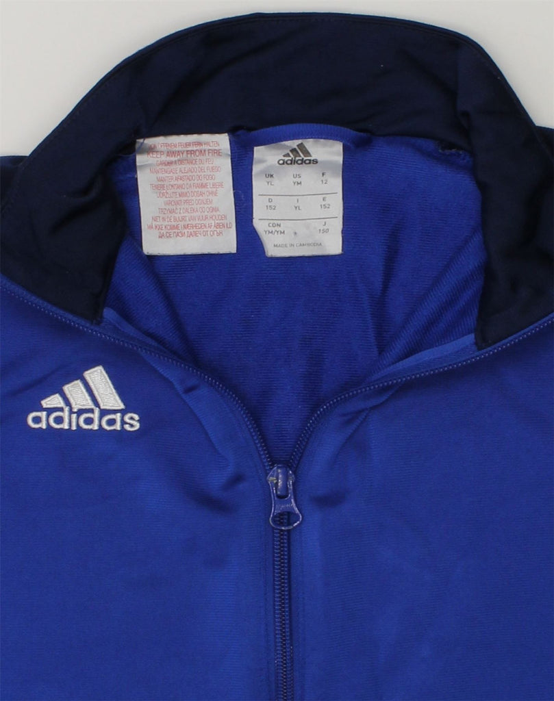 ADIDAS Boys Tracksuit Top Jacket 11-12 Years Large Blue Polyester | Vintage Adidas | Thrift | Second-Hand Adidas | Used Clothing | Messina Hembry 