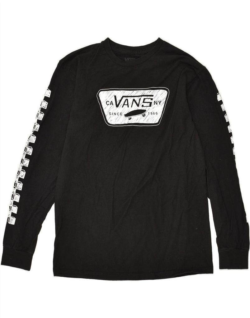 VANS Mens Classic Fit Graphic Top Long Sleeve Medium Black Cotton | Vintage Vans | Thrift | Second-Hand Vans | Used Clothing | Messina Hembry 