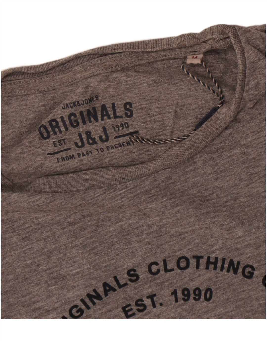 Jack & Jones Mens Graphic T-Shirt Top Medium Grey Cotton