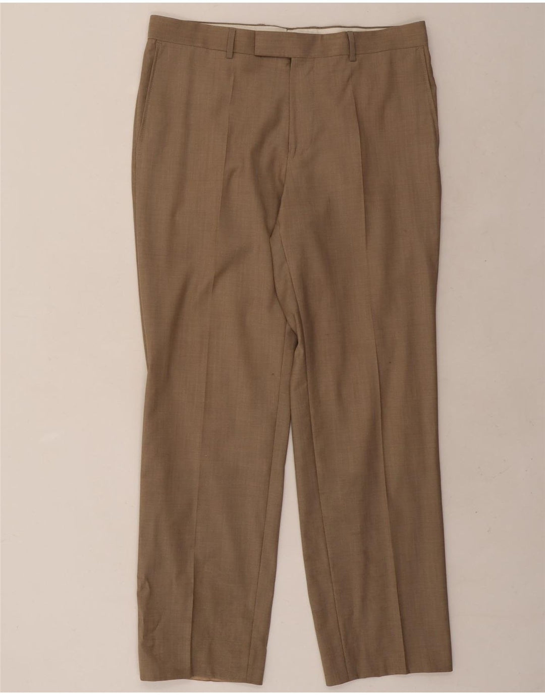 Hugo Boss Mens Straight Suit Trousers W36 L31 Brown