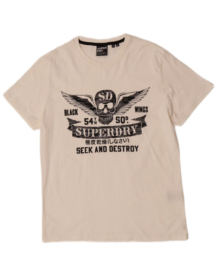Superdry Mens Graphic T-Shirt Top XL White Cotton