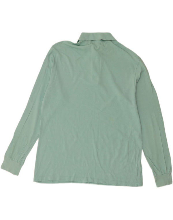 Lacoste Mens Long Sleeve Polo Shirt Size 6 XL Turquoise Cotton