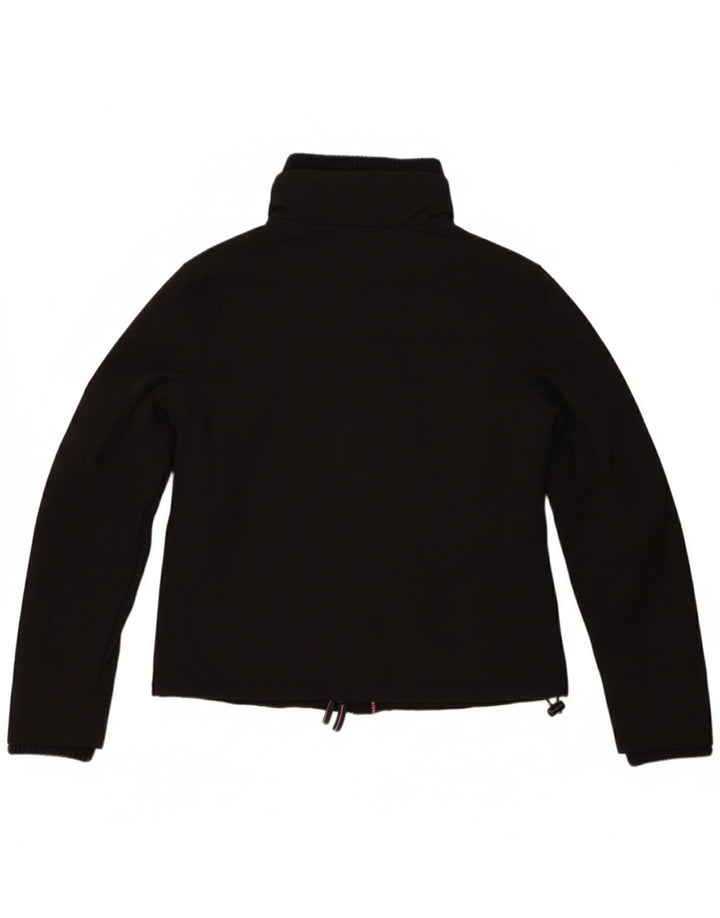 SUPERDRY Womens Windbreaker Jacket UK 16 Large Black Nylon