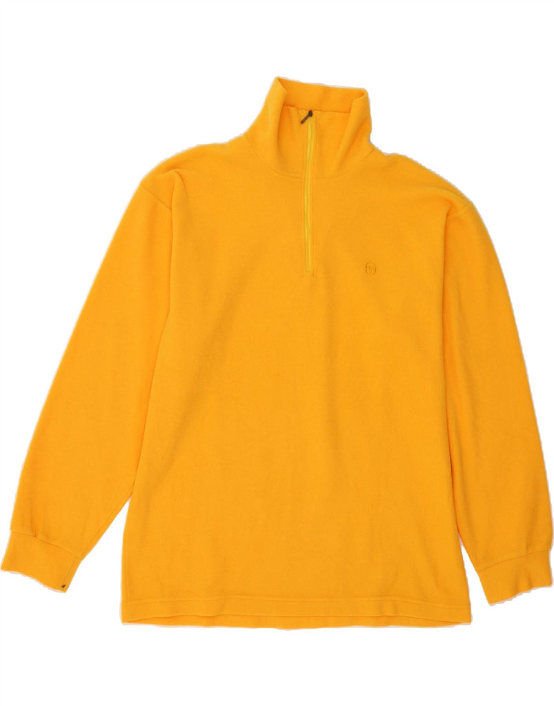 SERGIO TACCHINI Mens Zip Neck Fleece Jumper XL Yellow Polyester Vintage Sergio Tacchini and Second-Hand Sergio Tacchini from Messina Hembry 