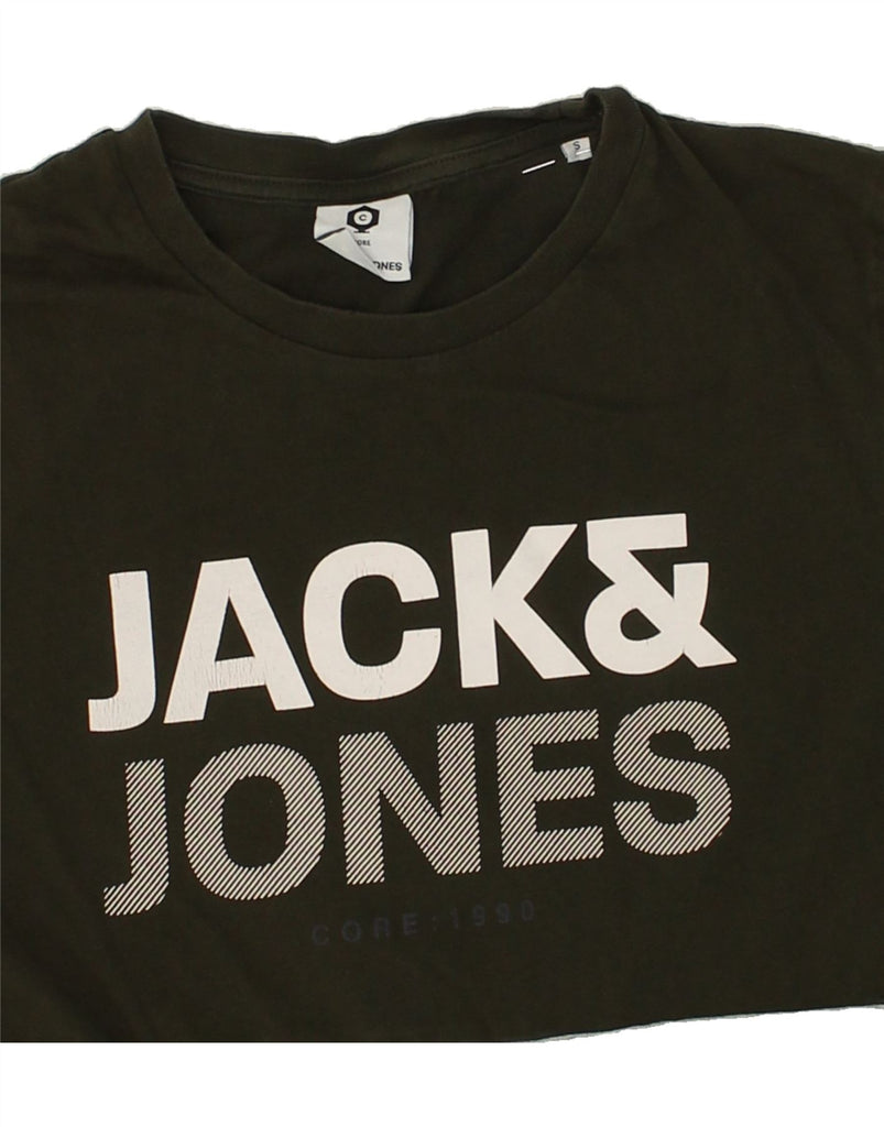 JACK & JONES Mens Graphic T-Shirt Top Small Grey Colourblock Cotton | Vintage Jack & Jones | Thrift | Second-Hand Jack & Jones | Used Clothing | Messina Hembry 