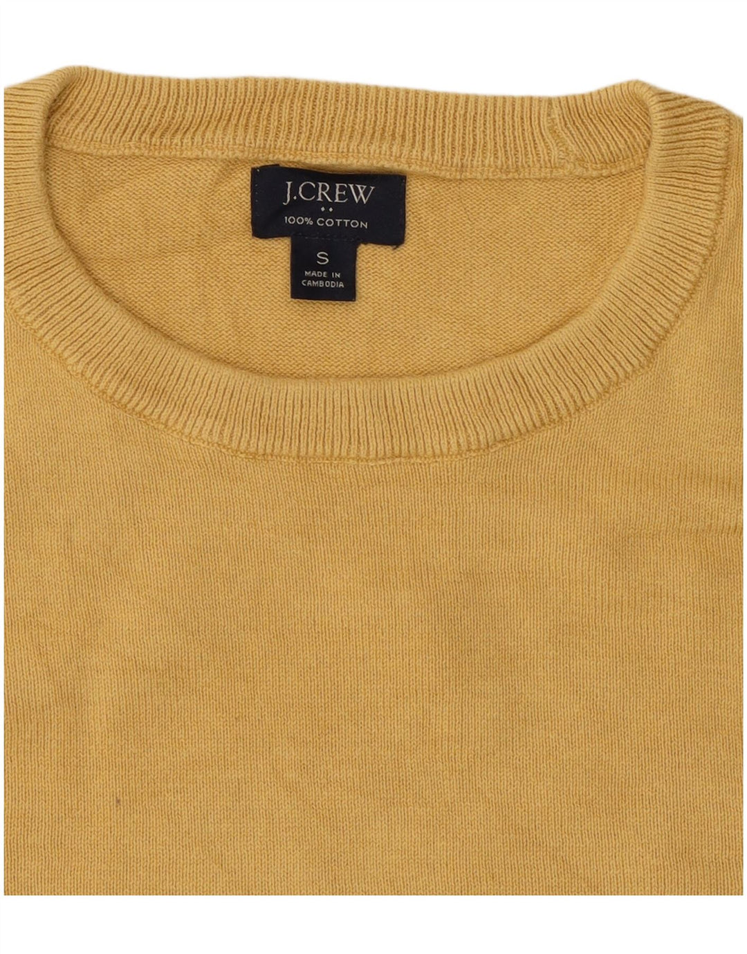 J. Crew Mens Crew Neck Jumper Sweater Small Yellow Cotton