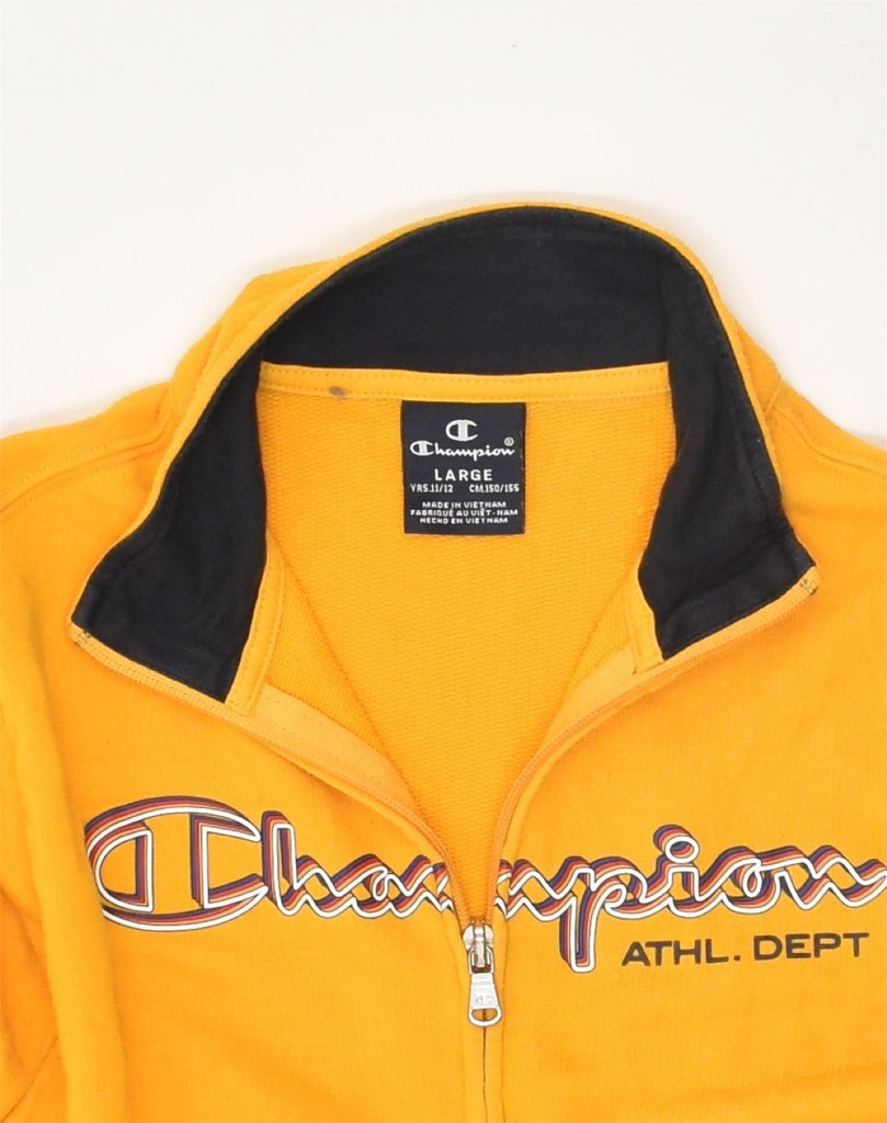 CHAMPION Boys Graphic Tracksuit Top Jacket 11-12 Years Large Yellow Cotton | Vintage Champion | Thrift | Second-Hand Champion | Used Clothing | Messina Hembry 