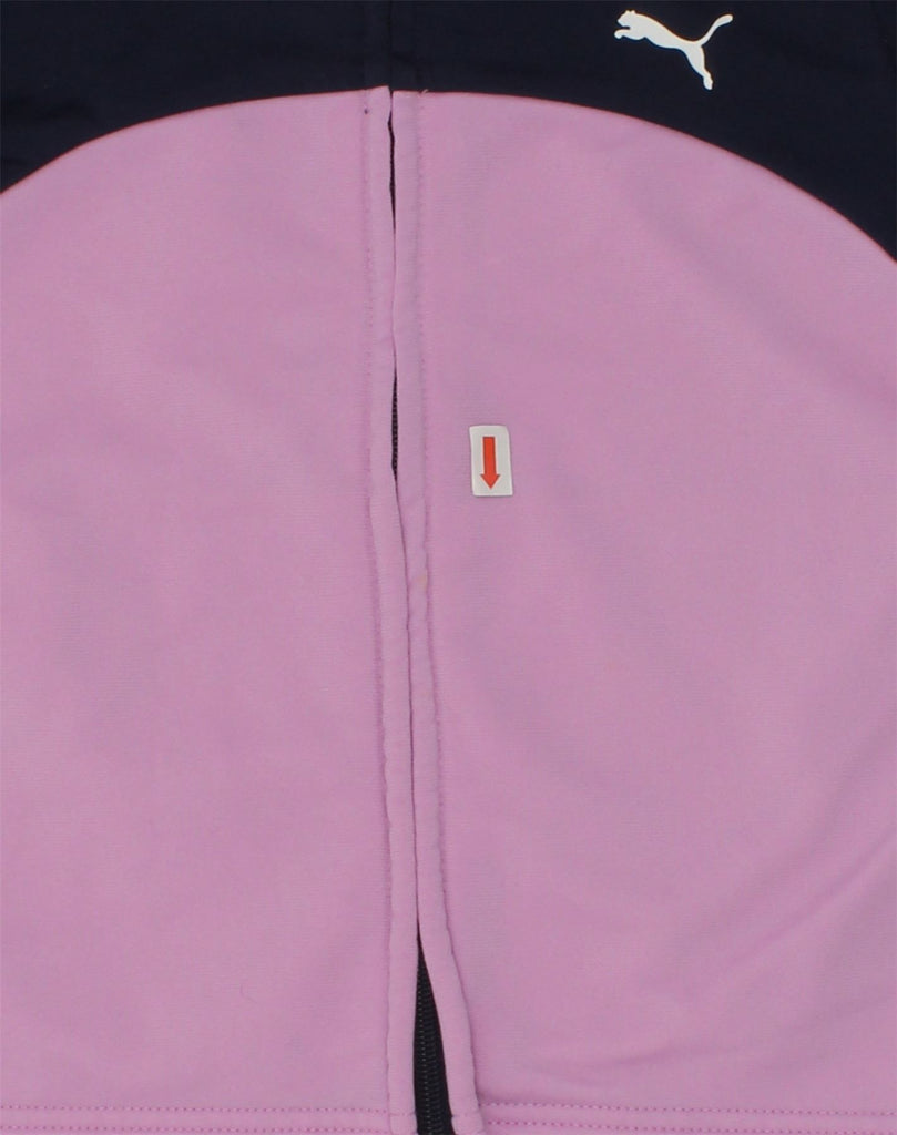 PUMA Girls Tracksuit Top Jacket 7-8 Years Pink Colourblock Polyester | Vintage Puma | Thrift | Second-Hand Puma | Used Clothing | Messina Hembry 