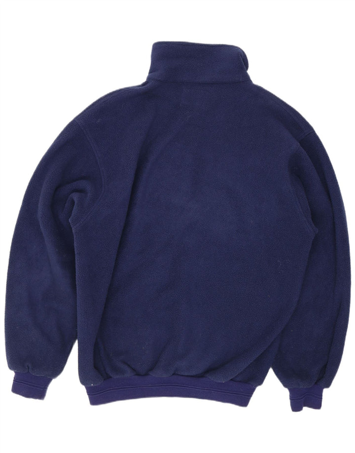 Malden Mens Button Neck Fleece Jumper Large Blue
