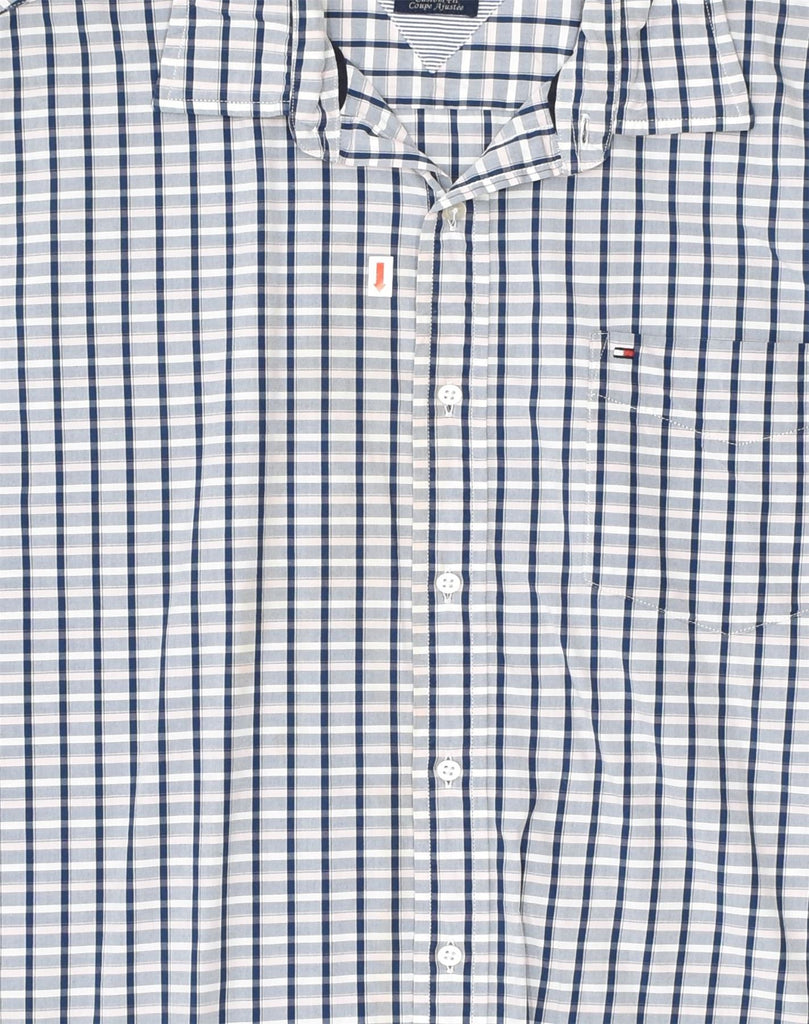 TOMMY HILFIGER Mens Custom Fit Shirt Size 16 1/2 - 17 Large Grey Check | Vintage Tommy Hilfiger | Thrift | Second-Hand Tommy Hilfiger | Used Clothing | Messina Hembry 