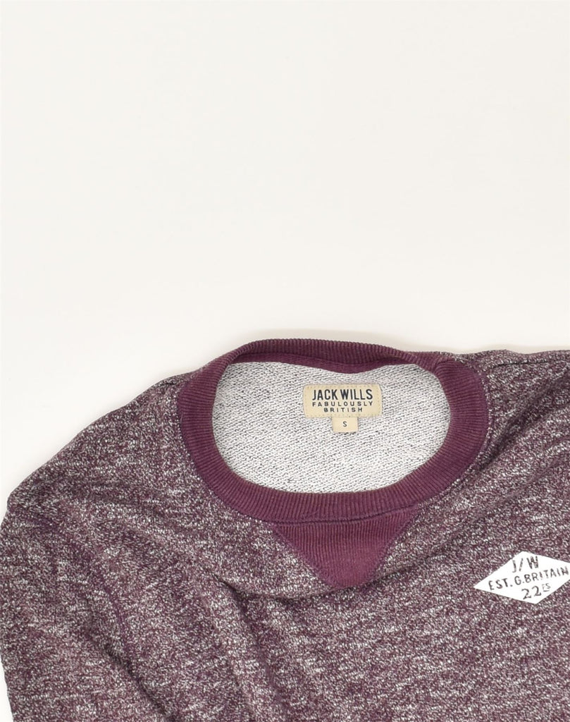 JACK WILLS Mens Sweatshirt Jumper Small Maroon Flecked Cotton | Vintage Jack Wills | Thrift | Second-Hand Jack Wills | Used Clothing | Messina Hembry 