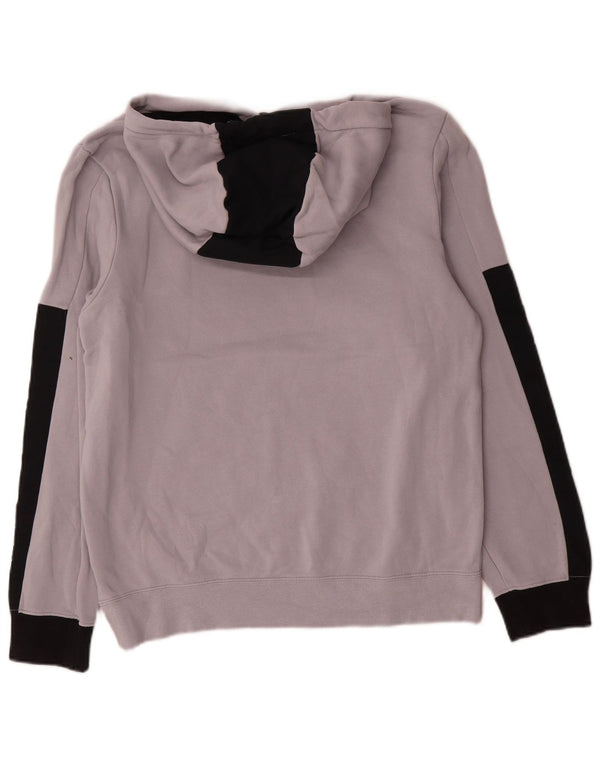 Nike Mens Graphic Hoodie Jumper Small Grey Colourblock Cotton