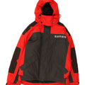 SAMAS Mens Hooded Windbreaker Jacket UK 42 XL Red Colourblock Polyester Vintage Samas and Second-Hand Samas from Messina Hembry 
