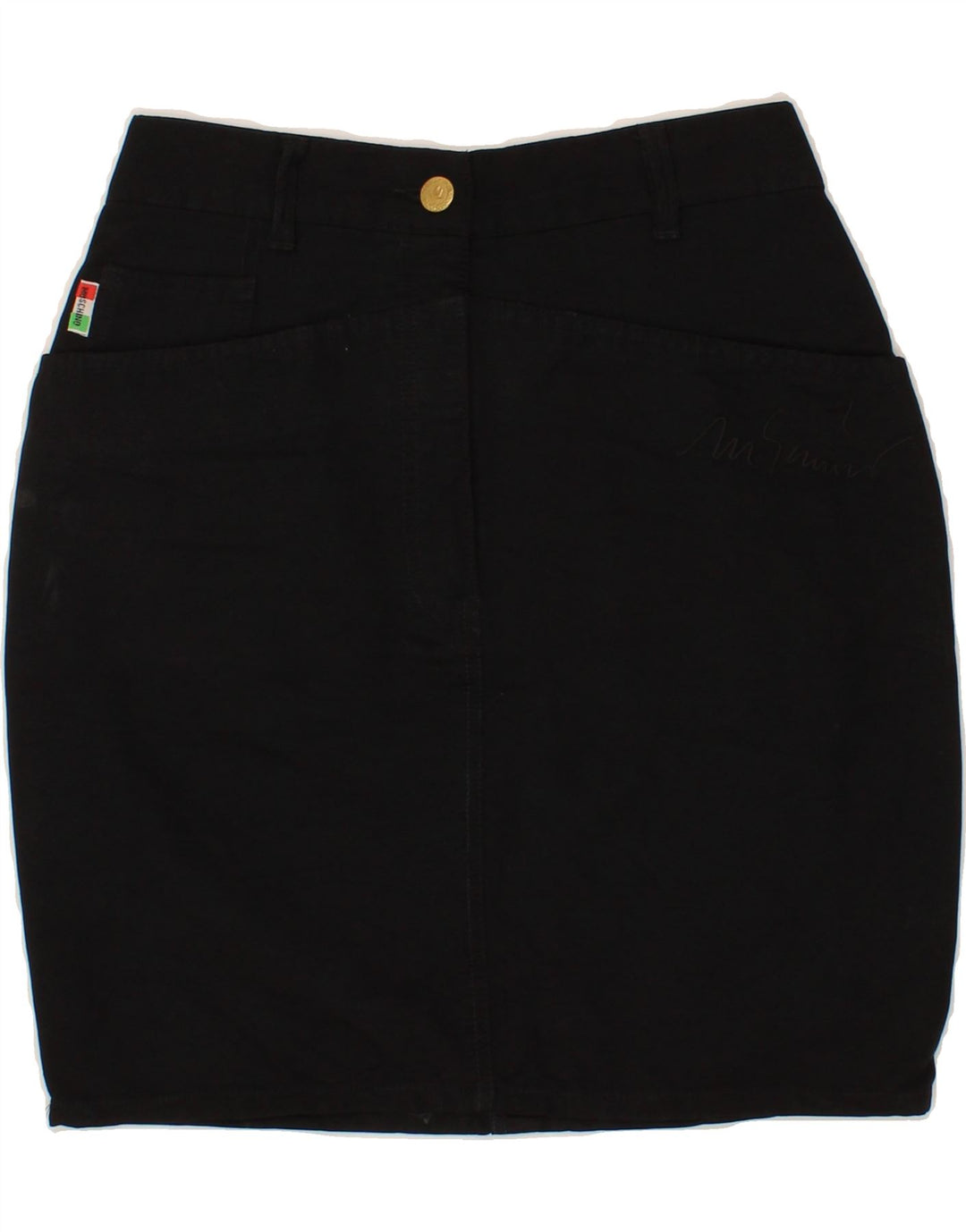 MOSCHINO Womens Denim Skirt W26 Small Black Cotton