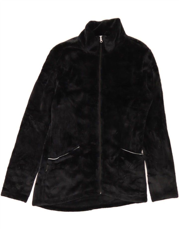 ELLESSE Womens Fleece Jacket UK 14 Large Black Polyester Vintage Ellesse and Second-Hand Ellesse from Messina Hembry 