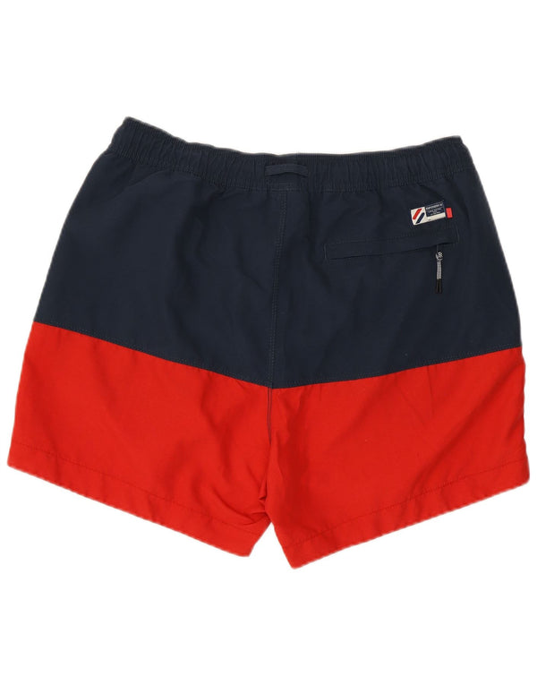 Superdry Mens Swimming Shorts Medium  Navy Blue Colourblock Polyester