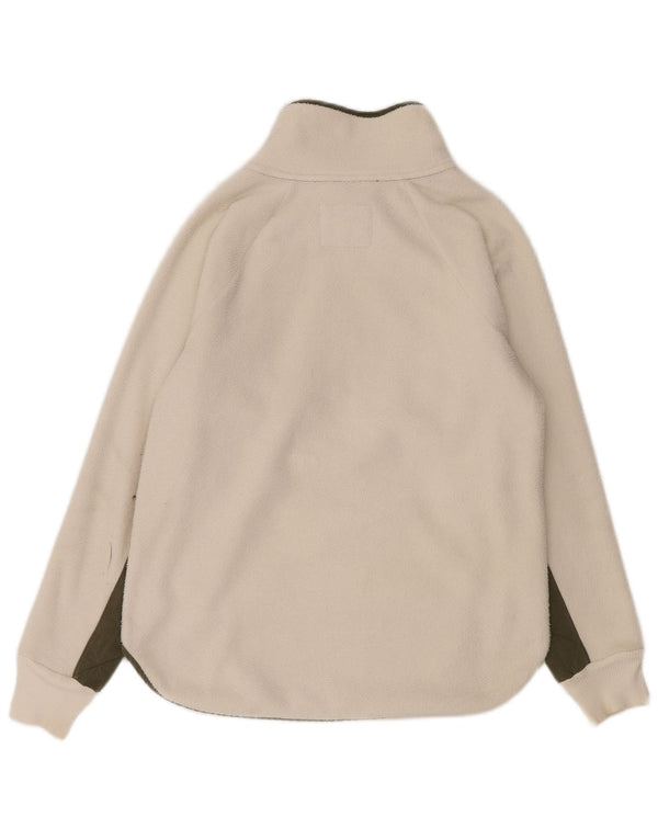 Abercrombie & Fitch Womens Fleece Jumper UK 10 Small White Colourblock