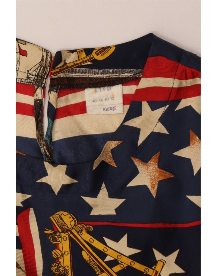 Vintage Womens Blouse Top UK 12 Medium Multicoloured Nautical