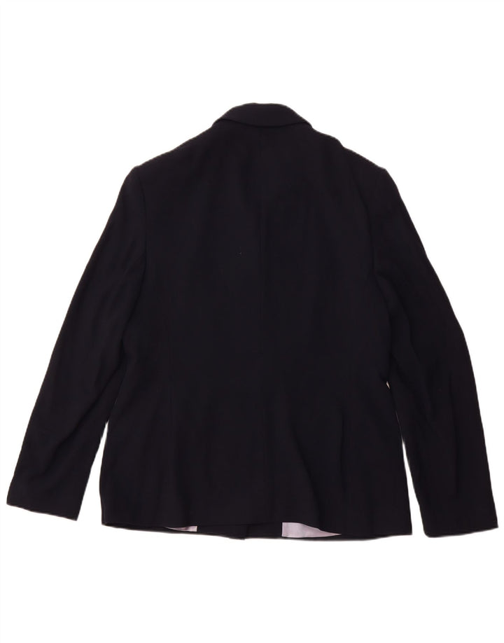 LAURA ASHLEY Womens 4 Button Blazer Jacket UK 16 Large Navy Blue Viscose
