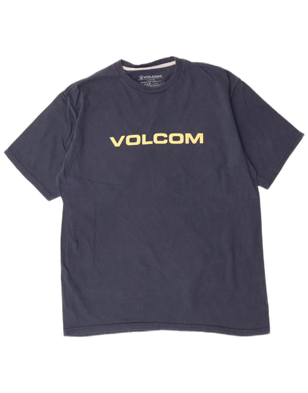 VOLCOM Mens Graphic T-Shirt Top Large Navy Blue Cotton