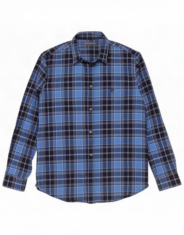 French Connection Mens Shirt XL Blue Check Cotton